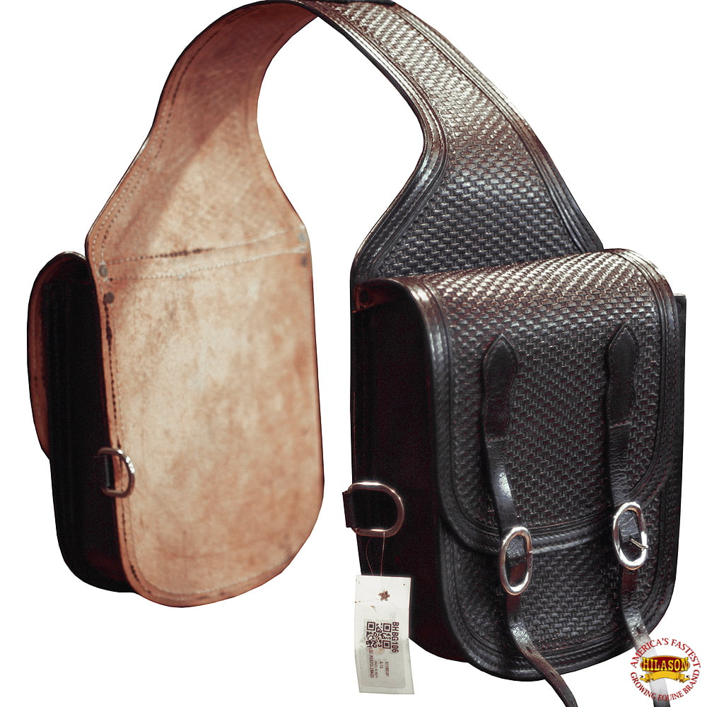 12 X 11 X 3.5 In Horse Western Saddle Bag Leather Cowboy Trail Hilason U-BSHL 