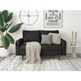 thumbnail image 4 of Pemberly Row Modern Faux Leather Living Room Loveseat in Black, 4 of 4