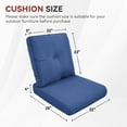 thumbnail image 2 of Planntonneo Outdoor Wicker Furniture Cushion Set, 25 x 22 x 4 Deep Seat Patio Chair Cushions, Navy Blue, 1 Set, 2 of 8