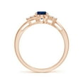 thumbnail image 2 of Angara Natural 0.85 Ct. Blue Sapphire with Diamond Classic Ring in 14K Rose Gold for Women (Ring Size: 3), 2 of 9