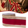 thumbnail image 2 of 5 Yards Christmas Wired Ribbon,Christmas Wired Edge Ribbons,2.48 inch Wide Christmas Wired Edge Decoration Ribbon,Burlap Wrapping Ribbon for Holiday Craft Wedding Decoration Wreaths Bow,Z-Brick Red, 2 of 7