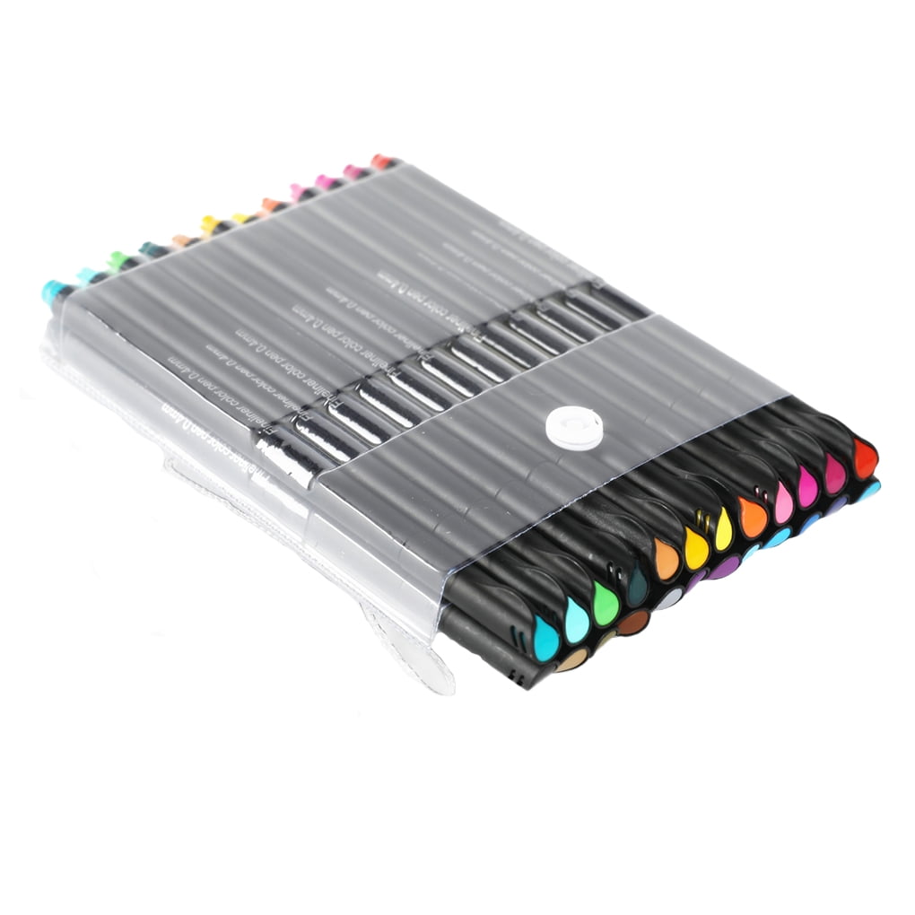 1set 12 Colors 0.4mm Fine Point Pens For Diary Writing, Drawing