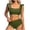 #405-Army Green, variant on Womens High Waisted Bikini Sets Ruffle Tummy Control Swimsuits Full Coverage Cheeky Two Piece Bathing Suit
