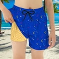 thumbnail image 3 of Boys Swim Trunks with Compression Liner Ice Cream Shorts Drawstring Quick Dry Swim Shorts for Boys Summer Beachwear, 3 of 5