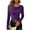 Purple, variant on PRETTYGARDEN Women's Long Sleeve Cowl Neck Ribbed Knit Fall Shirts Slim Fit Ruched Going Out Crop Tops Basic T-Shirts