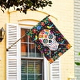 thumbnail image 5 of Day of the Dead Garden Flag Skull Welcome Floral House Banner Mexican Gothic Skeleton Flowers Birds Double-Sided Garden Flags Fiesta Dia DE Los Muertos Burlap Yard Flag 28x40 Inch, 5 of 7