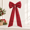 Red-Plaid, variant on Green Plaid Extra Large Christmas Tree Topper Bow with 6ft Decorative Strap