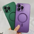 thumbnail image 5 of Magnetic Case for iPhone 15 Pro Max Phone Case for Women, Matte Luxury Soft Metallic Luster Design with Camera Lens Protector, Compatible with Magsafe Case for iPhone 15 Pro Max 6.7"-Purple, 5 of 13