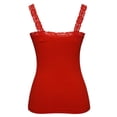 thumbnail image 2 of Womens Lace Trim Camisoles - Fire Red, 2 of 2
