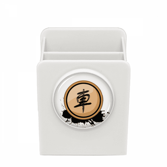 Chinese Chess Black Generals Desk Pencil Holder Cup Pen Organizer