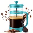 thumbnail image 2 of French Press Espresso and Tea Maker with Triple Filters Stainless Steel Plunger and Heat Resistant Borosilicate Glass Aqua 34-oz (Pack of 1 ), 2 of 7
