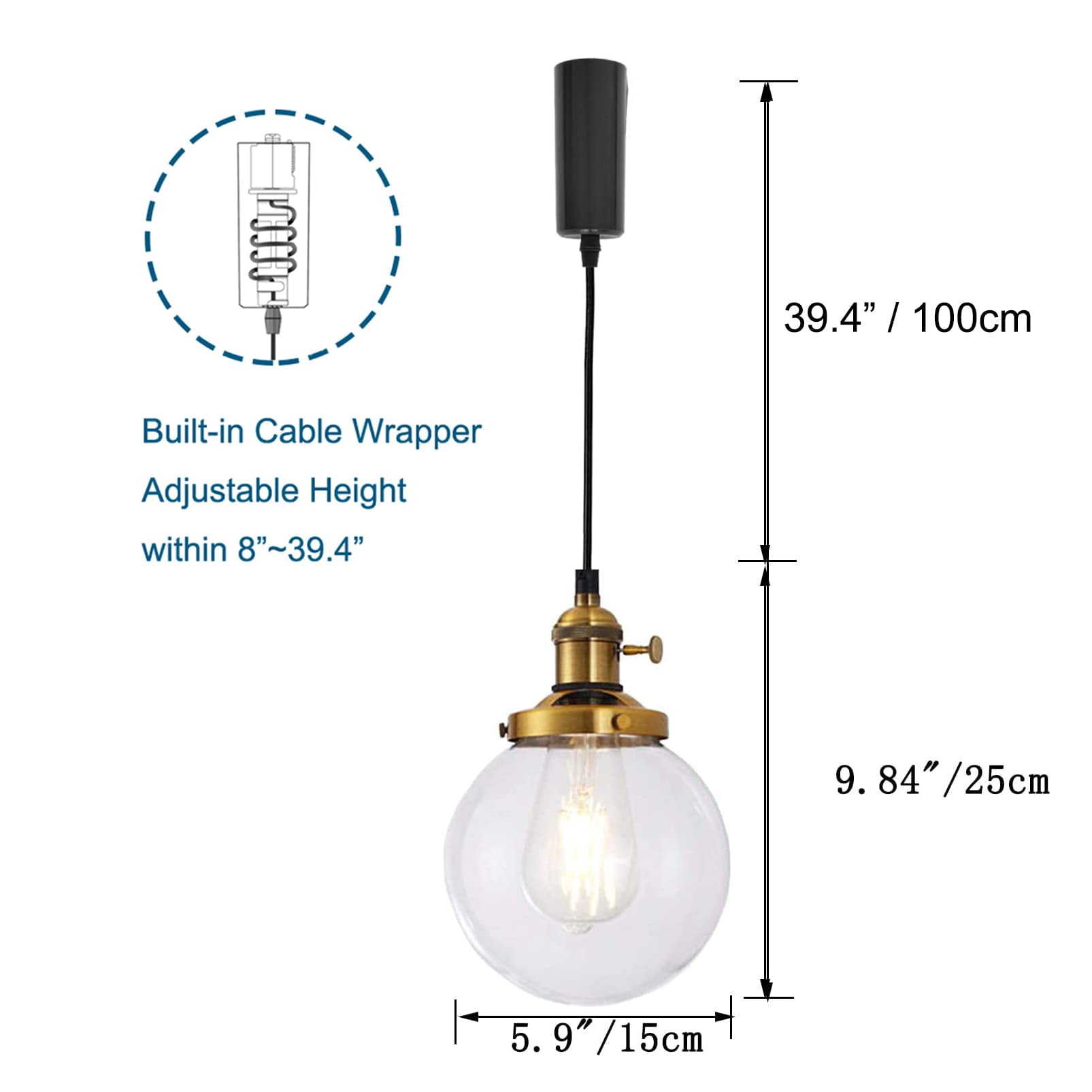 Kiven L-Type track lighting pendants,L track pendant lights with Clear Glass Lampshade,Vintage Track Lighting Fixture for Kitchen Hallway Cafe,Gold(3 pack)