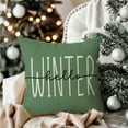 thumbnail image 5 of Merry Christmas Pillow Covers 18x18 Set of 4 Gingerbread House Hot Cocoa Decorations Green Neutral Christmas Decor Hello Winter Holiday Decorative Throw Pillow Cases for Home Bedroom Couch, 5 of 6