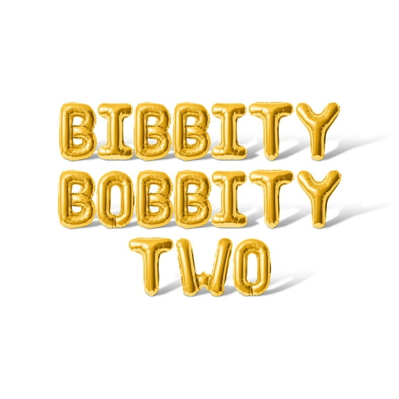 Letter Balloons - BIBBITY BOBBITY TWO 16" Inch Alphabet Letters Foil Mylar Balloon Birthday Party Banner (Gold)