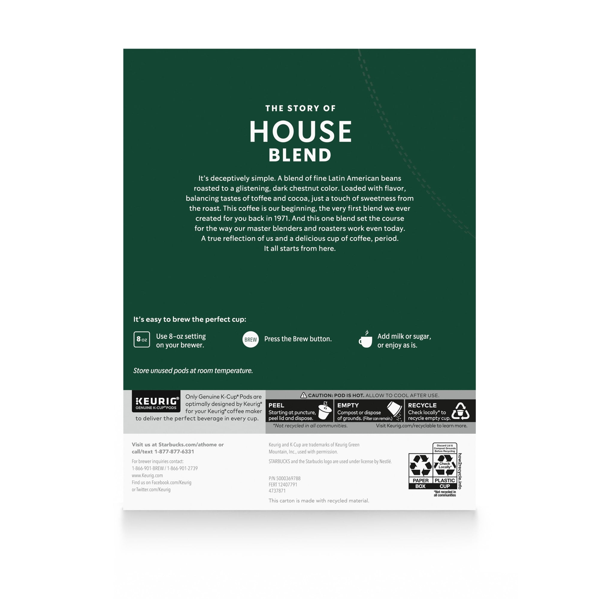 Starbucks House Blend, Medium Roast K-Cup Coffee Pods, 22 Count K Cups