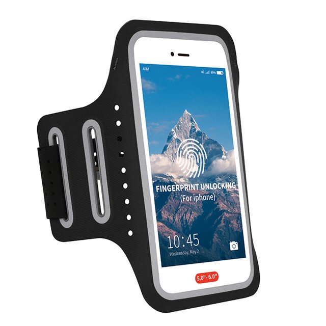 Aptitud al aire libre Correr Deportes Brazalete Pantalla Huella digital Desbloqueo Soporte para teléfono móvil Brazo Bolsa Monstrate BB7248-01