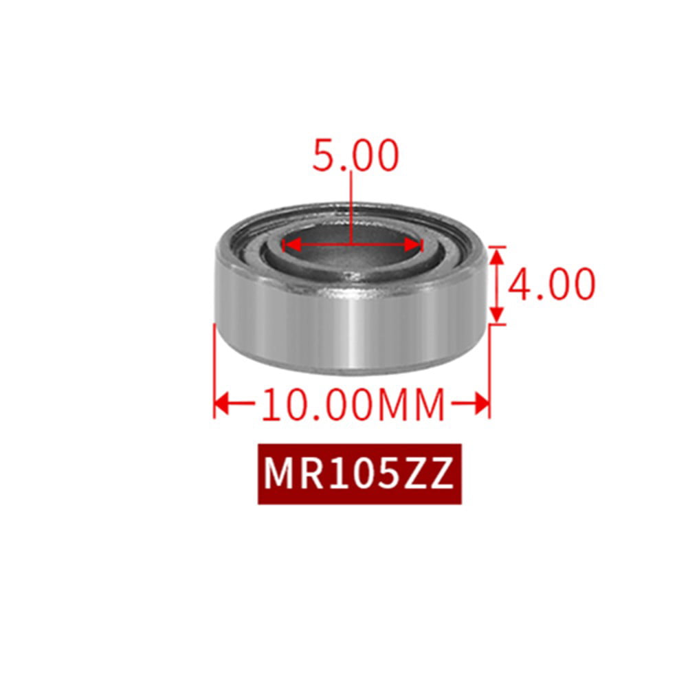 MR105-ZZ Bearing 5 x 10 x 4mm Both Sides Metal Shielded Ball Bearing Pre-Lubricated with Grease MR105-ZZ Radial Ball Bearing 10 Pack 