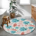 thumbnail image 3 of Round Rugs 3Ft, Teal Blue Red Coral Round Area Rug Washable Indoor Throw Carpet, Coastal Nautical Summer Beach Small Non Slip Circle Rug for Bedroom Living Room Home Decor Aesthetic, 3 of 8