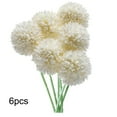thumbnail image 1 of Bola de crisantemo artificial Oficina en casa Mesa de centro de mesa Flor falsa Adorno de boda, Blanco 6 piezas Advancent HA8915-01B, 1 of 6