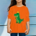 thumbnail image 2 of Ulitacool Tops For Girls Christmas Long Sleeve Dinosaur Pattern O Neck Xmas Tee 7-8 Years Orange, 2 of 4