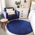 thumbnail image 2 of XmhyTop Dark Navy Round Rug for Bedroom,Fluffy Circle Rug 23.6*23.6in,Shaggy Circular Rug for Nursery Room,Fuzzy Plush Rug for Dorm, 2 of 4