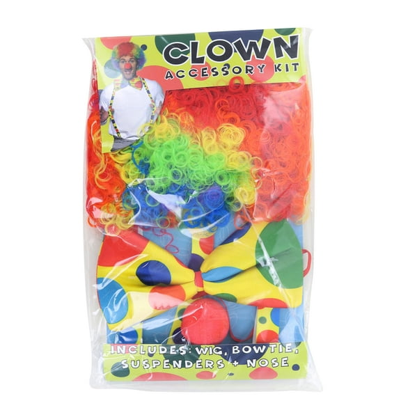 4-Piece Clown Adult Costume Accessory Kit