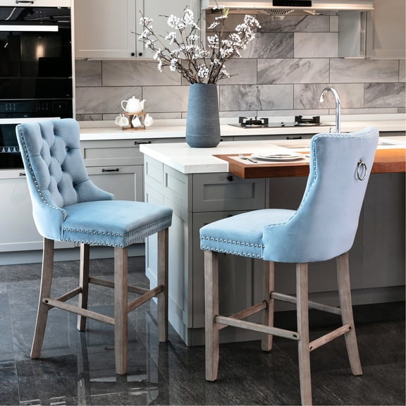 Luxury Bar Stools Set / With Hand - made Details / Modern Look