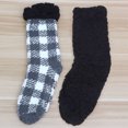 thumbnail image 6 of Men's Slipper Socks with Grips Non Slip Soft Fuzzy Cozy Fleece Lined Plaid Pattern Socks for Cold Winter, 6 of 7