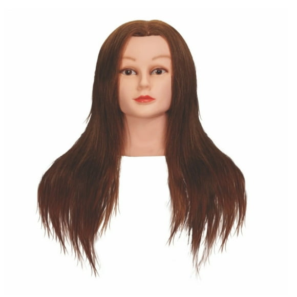 Cabezote Cabello Natural Castaño Oscuro 18 Pulgadas