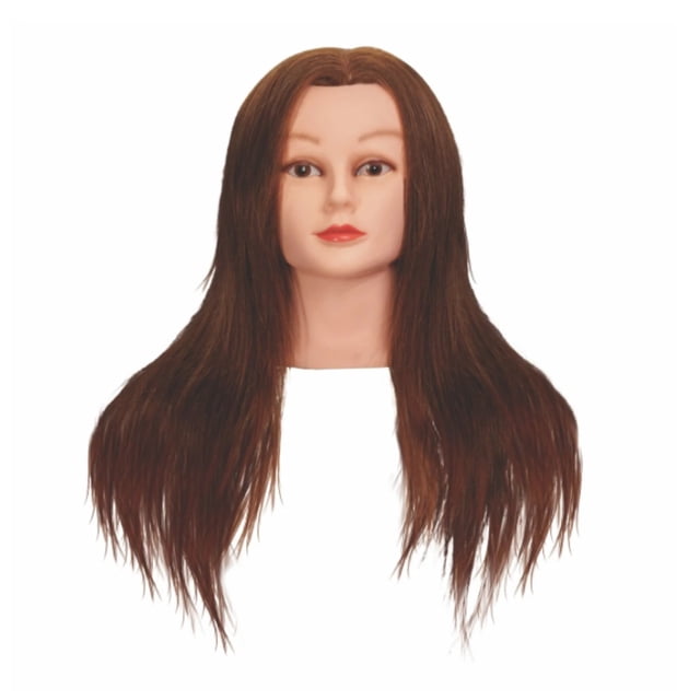 Cabezote Cabello Natural Castaño Oscuro 18 Pulgadas