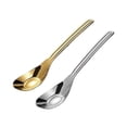 thumbnail image 3 of Baby Feeding Spoon Mirror Polished Washable Anti-rust Smooth Solid Color Nonslip Handle Kitchen Soup Porridge Scoop Tool Gold, 3 of 10