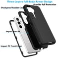 thumbnail image 3 of Galaxy S24 Case, Defender Phone Case For Samsung Galaxy S24 6.2",Takfox Heavy Duty Shockproof Rugged Rubber Full Body Protective, 3 in 1 Hybrid Bumper Hard Cover (Black), 3 of 8