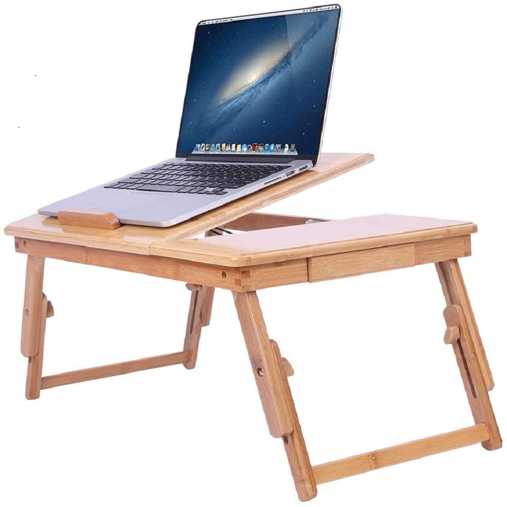 Laptop Desk, Multifunction Lap Desk Foldable Bamboo Lap Desk for Office