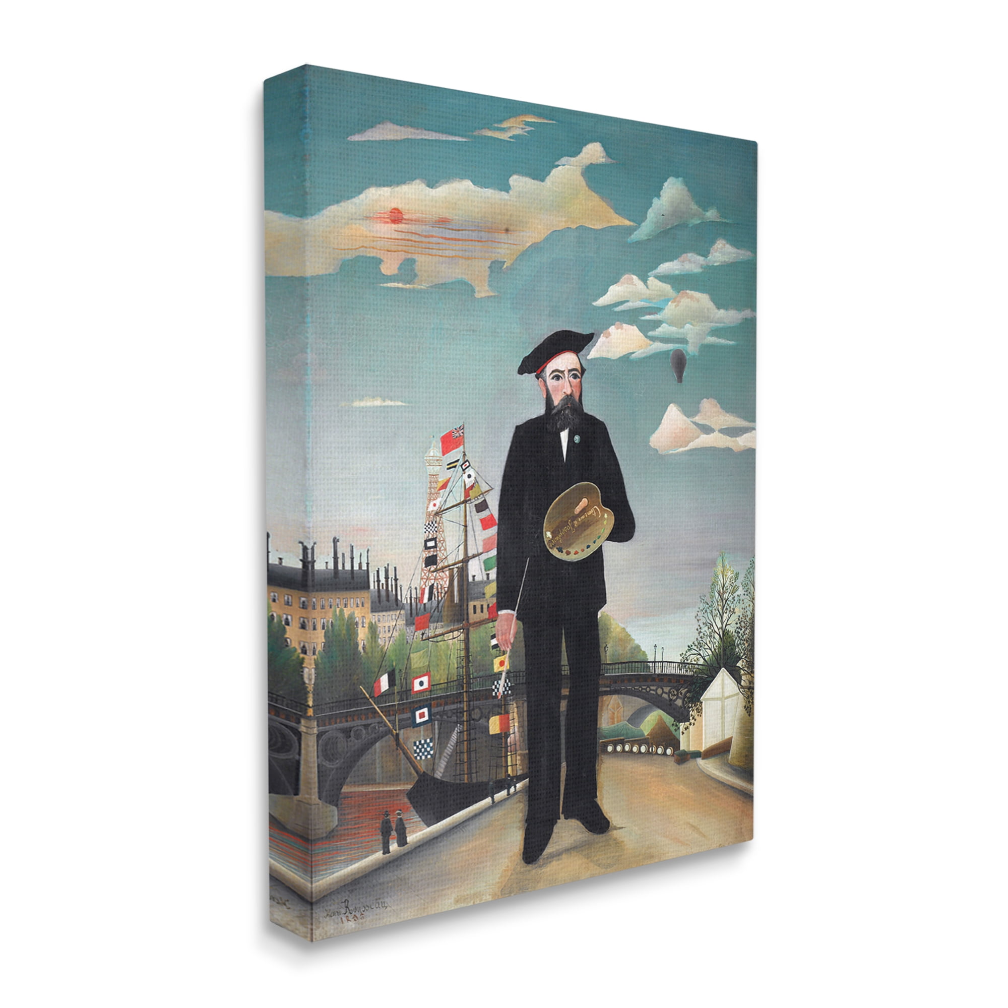 Stupell Industries Myself Self Portrait Henri Rousseau Classical Painting Painting Gallery Wrapped Canvas Print Wall Art, Design by one1000paintings