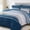 Blue-Full, variant on Grayish Blue Queen 7-Piece Boho Striped Microfiber All Season Bed-in-a-Bag Bedding Set