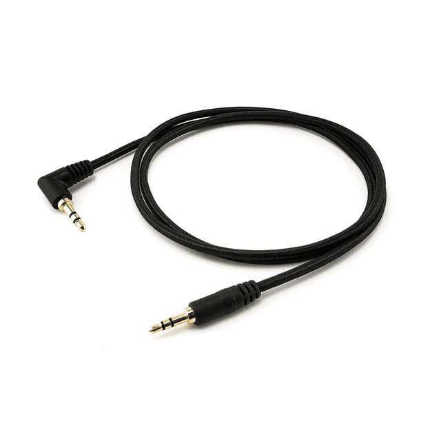 SatelliteSale AUXILIAR AUXILIAR AUDIO DE AUDIO DE AUDIO DE AUDIO DE AUDIO AL CABLE DE NYLON NEGRO DE CABLE AUX HOMBRE (3 pies) SatelliteSale Cables estéreo
