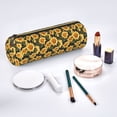 thumbnail image 2 of Disketp Vintage Black Plaid Sunflower Estuche Organizador de Lápices de Cuero, Estuche de Oficina con Cremallera para Bolígrafo y Lápiz, 2 of 6