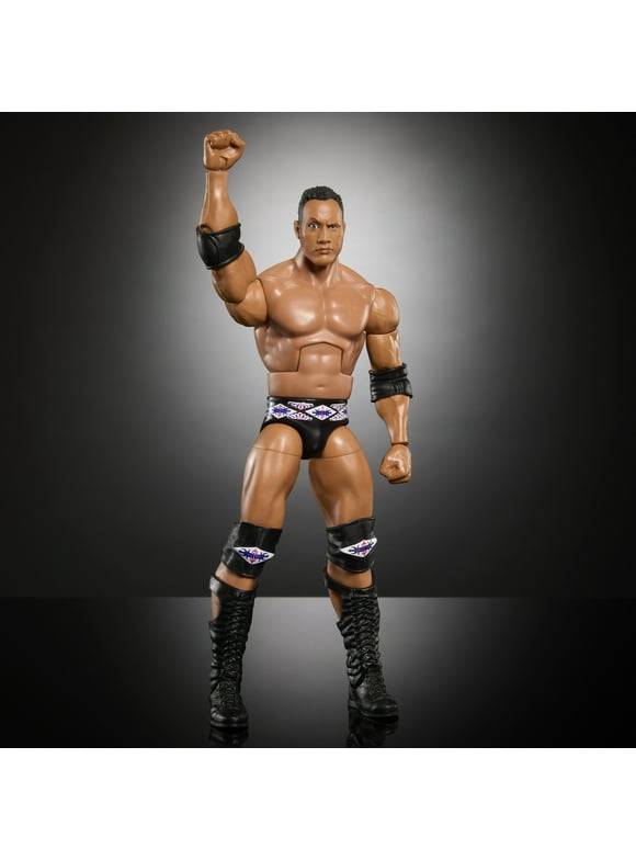 WWE Monday Night War Elite Collection The Rock Action Figure with Accessories, Build-a-Figure Parts