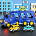 thumbnail image 5 of Lucky Doug Small Transport Truck Toys for Toddlers Ages 1-3-5, 5 in 1 Carrier Truck Toys with Light and Sound, Boys Birthday Gift Toys for a 2 3 4 5, 5 of 9