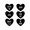 BLACK, variant on Vinyl Wall Art Decal - Candy Heart Set - 28" x 21" - Modern Cute Sticker Sweethearts Candies Design For Couples Home Friends Storefront Coffee Shop Valentine's Day Love Decor