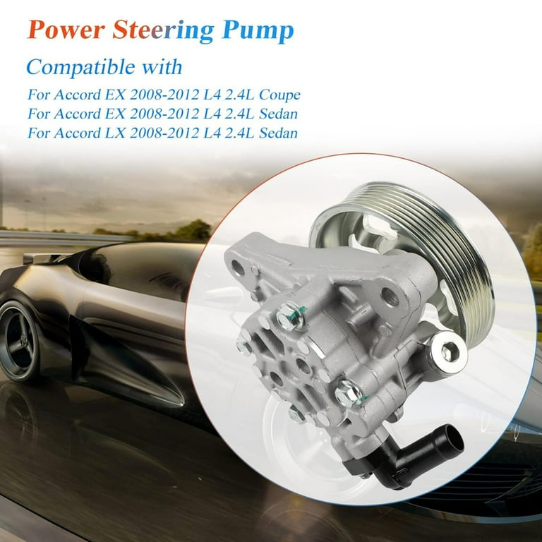 Power Steering Pump Replacement For 2008-2012 Honda Accord 2.4L - Direct OE Fit #21-5495, Solves Whining Noise & Stiff Steering