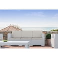 thumbnail image 6 of Luxury Commercial Living 55" White Outdoor Patio Sofa with Natural Beige Sunbrella Cushion, 6 of 7