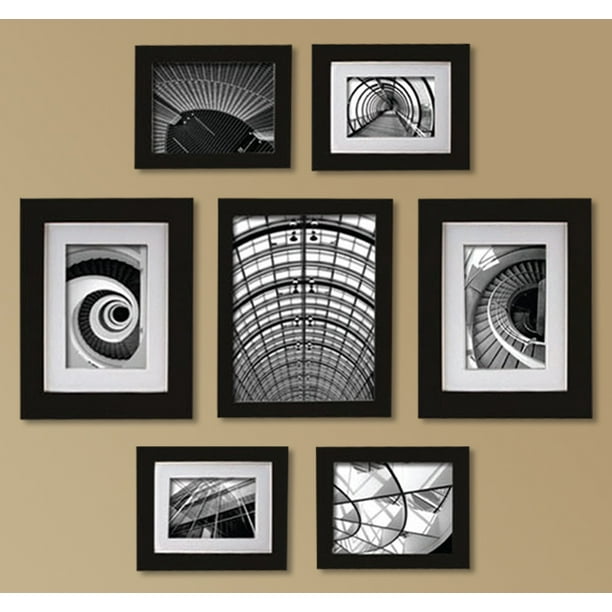 Create a Gallery Snapshot 7Piece Black Picture Frames Set Walmart