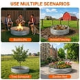 thumbnail image 3 of MATSKY 36" Round Galvanized Fire Pit Ring, 3ft Heavy Duty Steel Outside Wood Burning Burn Pit for Backyard and Camping, Silver, 3 of 8