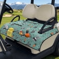 thumbnail image 2 of COEQINE Golf Cart Accessories Seat Covers with 4 Pockets, Foldable Design for Easy Carry Quilted Towel Seat Cover Easy to Install for EZGO Yamaha Club Cars, Easter Bunny Carrot Green, 2 of 8