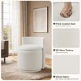 thumbnail image 6 of Velvet Swivel Accent Chair with Storage, 360° Vanity Makeup Chair with Wave Back, No Assembly Comfy Single Sofa Chair, Small Accent Stool for Bedroom, Dressing, Living Room, White, 6 of 7