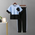 thumbnail image 2 of SnZhen Two Piece Sets for Women Summer Women's Stylish Casual Suit Round Neck Short-sleeved Wide-leg Pants Two-piece Set, 2 of 6
