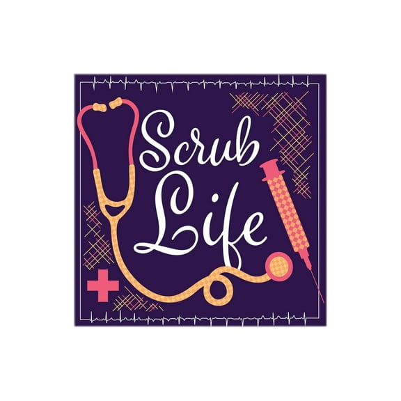 Scrub Life Blueberry Medical Supplies 12 x 12 Wood Wall Sign Plaque