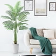 thumbnail image 2 of 7ft artificial palm tree - 15 trunks, real bark design, 9 adjustable branches. fake tropical paradise palm in pot para indoor oficina en casa moderno decor, 2 of 7
