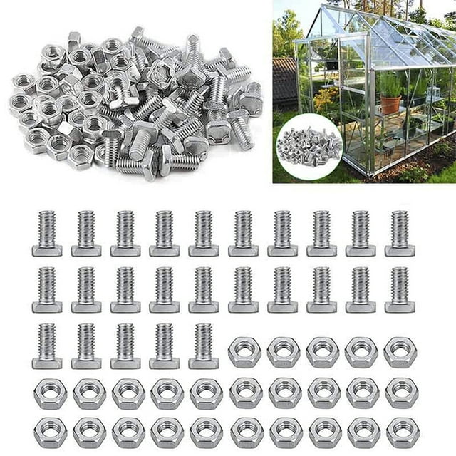 Aluminium Nuts Set Greenhouse Rust Proof Nuts Patio Greenhouse Accessories 50Pcs Aluminium Nuts Set Greenhouse Rust Proof Nuts For Patio Greenhouse Accessories